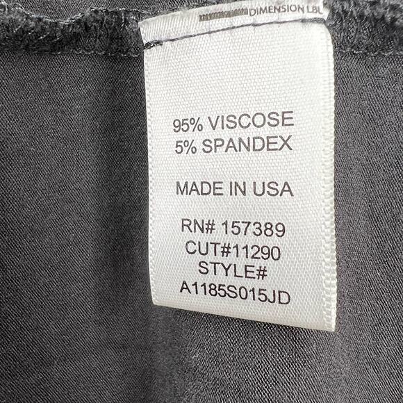 LA LA LAND CREATIVE CO Motel Graphic Crop Tee Raw Hem Scoop Neck Charcoal Size M - Picture 7 of 8